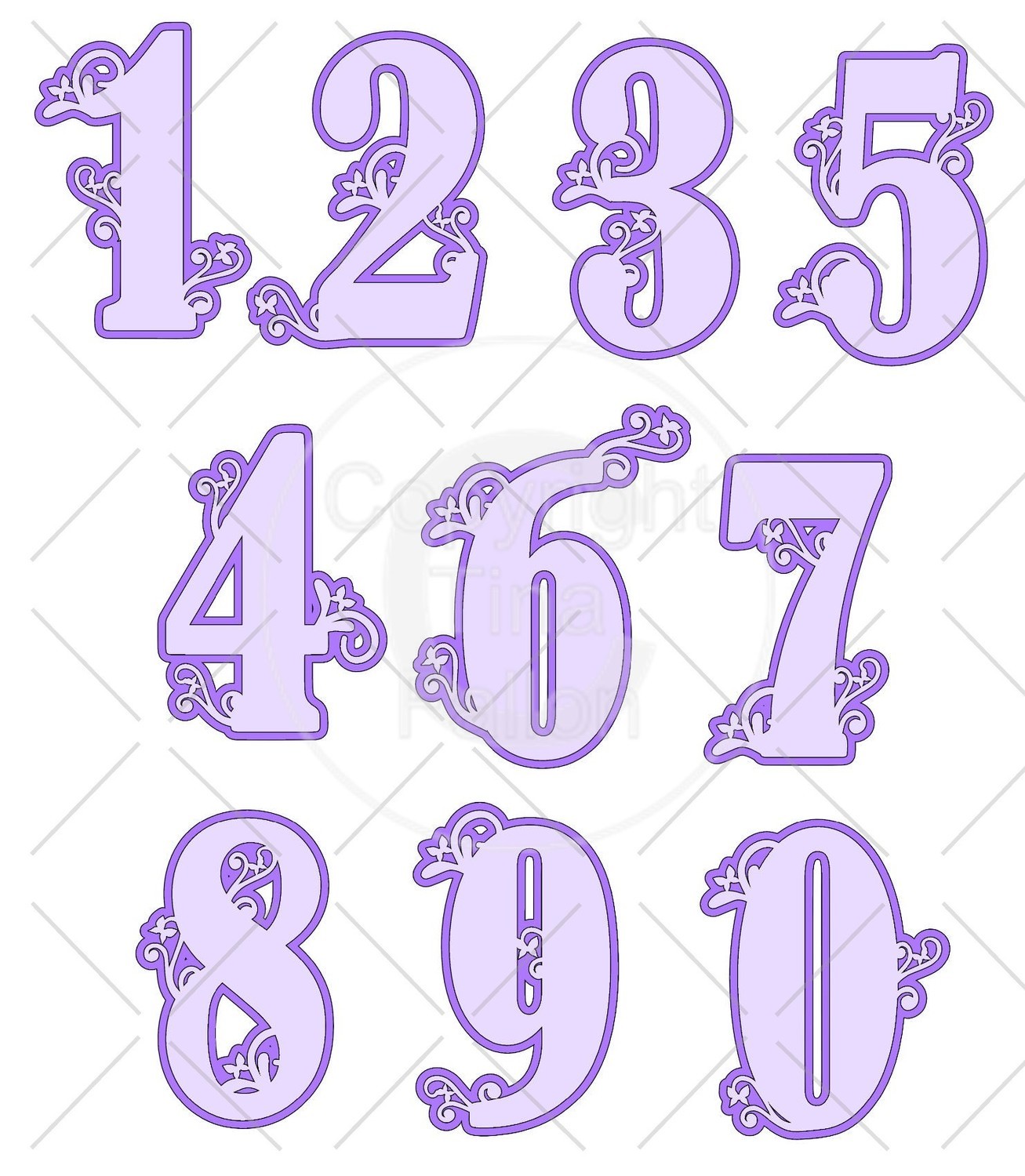 Filigree Butterfly Numbers Set
