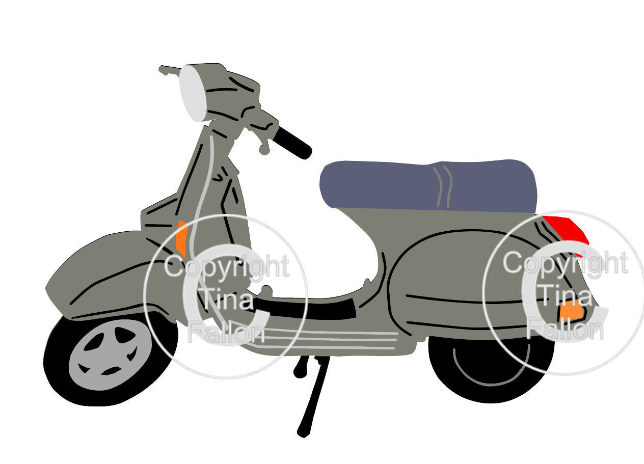 Classic Bike, Motorbike,Motorcycle Vespa multi layered