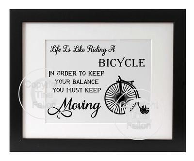 Life is like riding a bicyle - quote