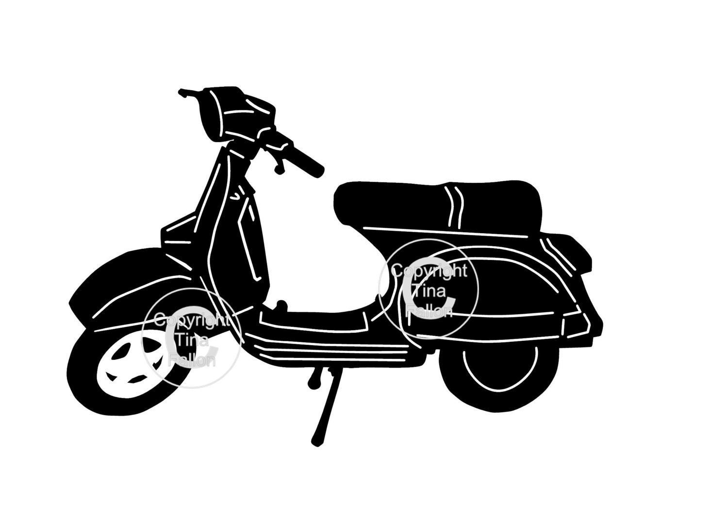 Classic Bike, Motorbike,Motorcycle Vespa silhouette