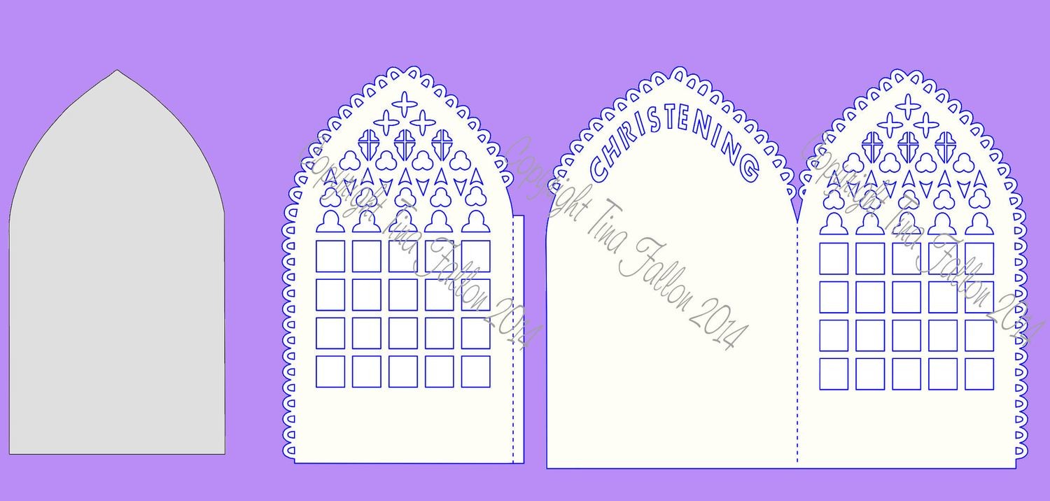Christening Card Gatefold Style