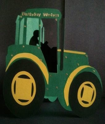 Tractor Shaped Card
