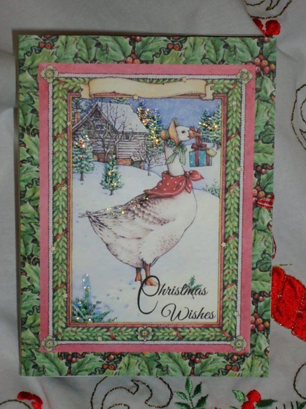 Holly and Christmas Goose Combined Card-Box PNC