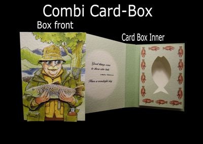 Fishing Combi Card-Box (words read &#39;Good things come to those that bait&#39; )