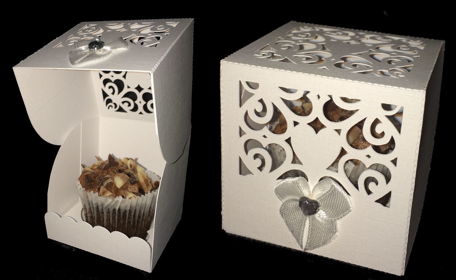 Heart Box 1 - Wedding, Anniversary,Birthday, Cupcake, Cake