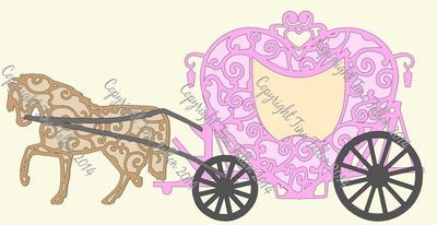 Wedding Carriage and Horse Heart Shaped -multi layered file