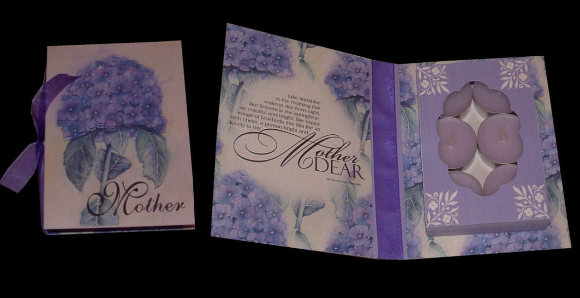 Mother Combi Card/Gift Box Hydrangea design (handcut pdf)