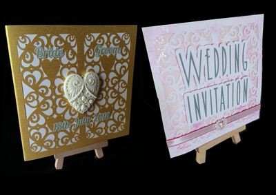Hearts & Romance Square card no 3 great for wedding stationery, anniversaries, engagement etc