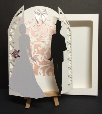 Wedding Day Gatefold with Bride and Groom and box