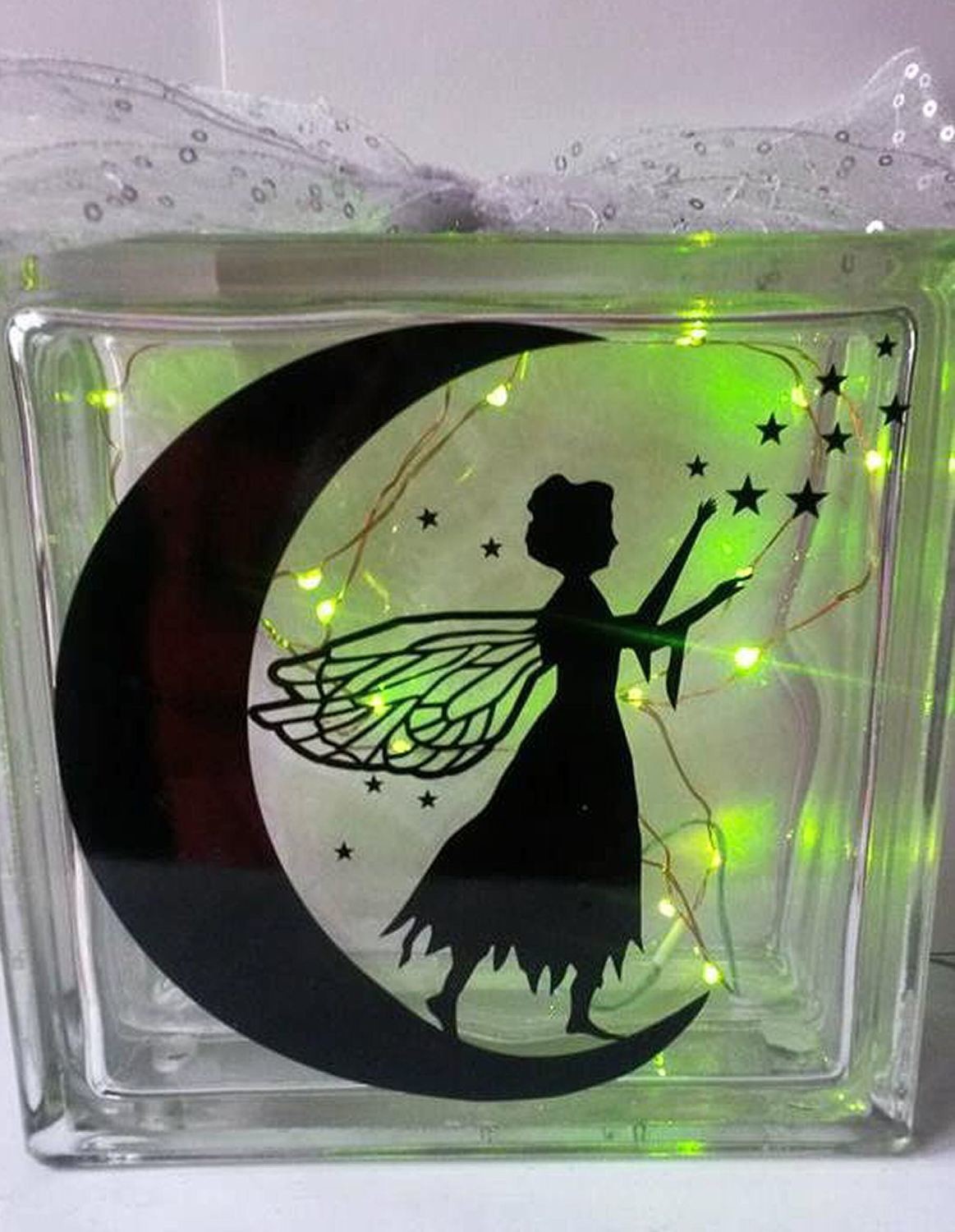 Fairy on Moon with Stars No 4 for vinyl, cards,glass blocks