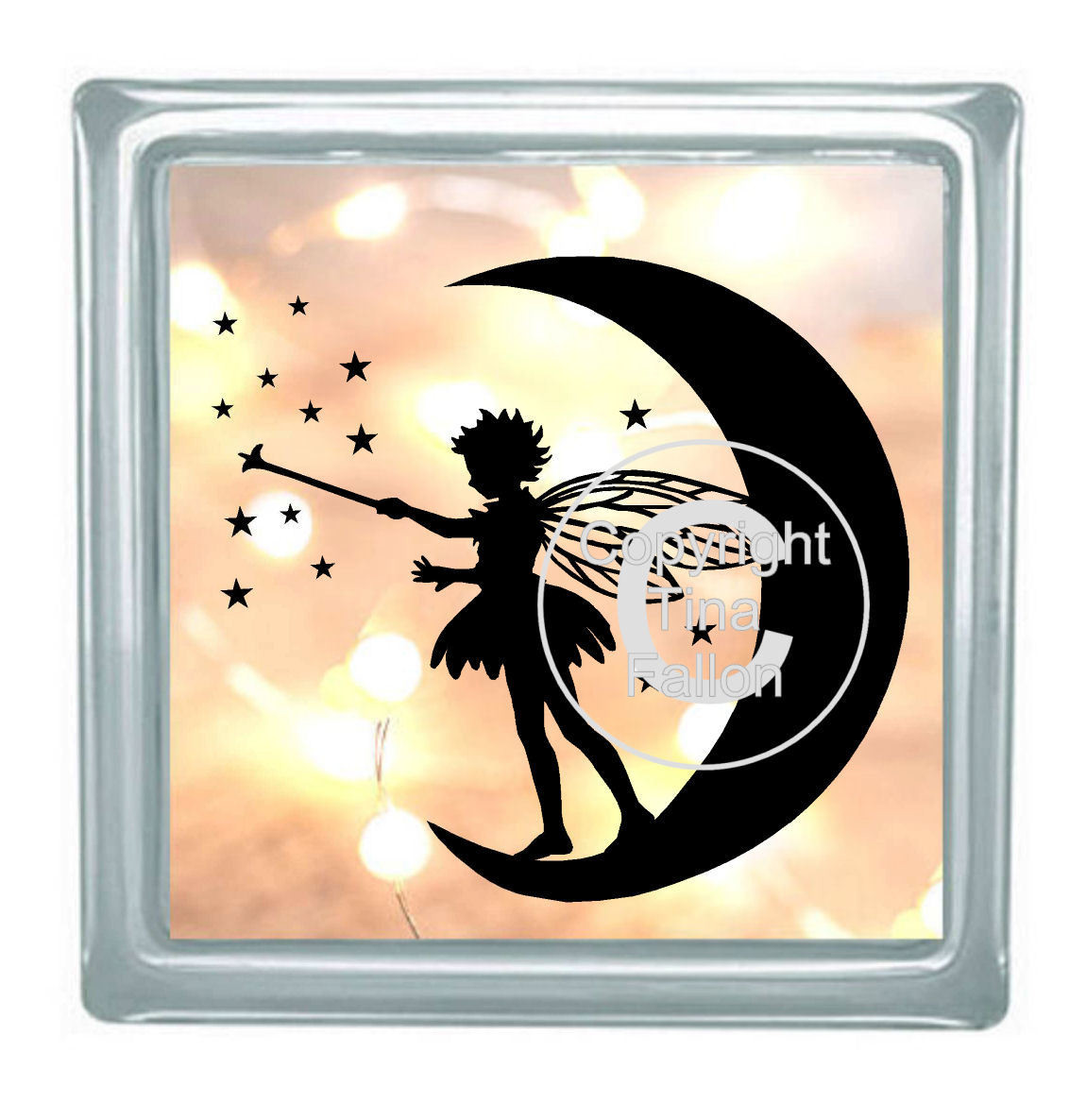 Fairy on Moon with Stars No 3 for vinyl, cards,glass blocks