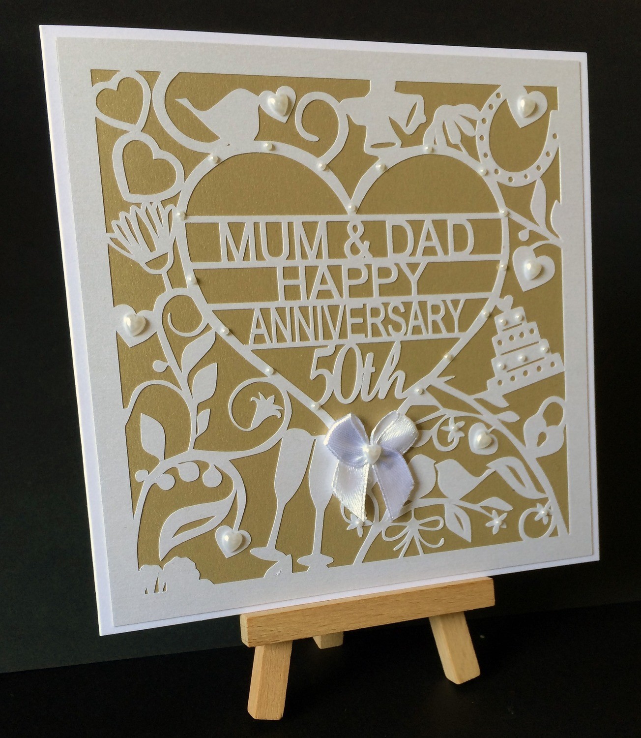 Download 50th Golden Wedding Anniversary Card Topper To Mum Dad