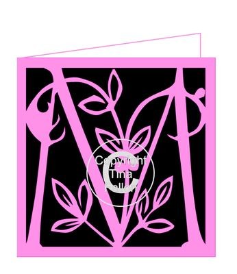M is for ... Leafy monogram card and Topper