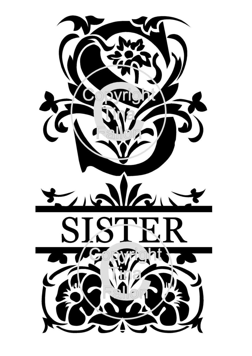 Sister Decorative Split Lettering