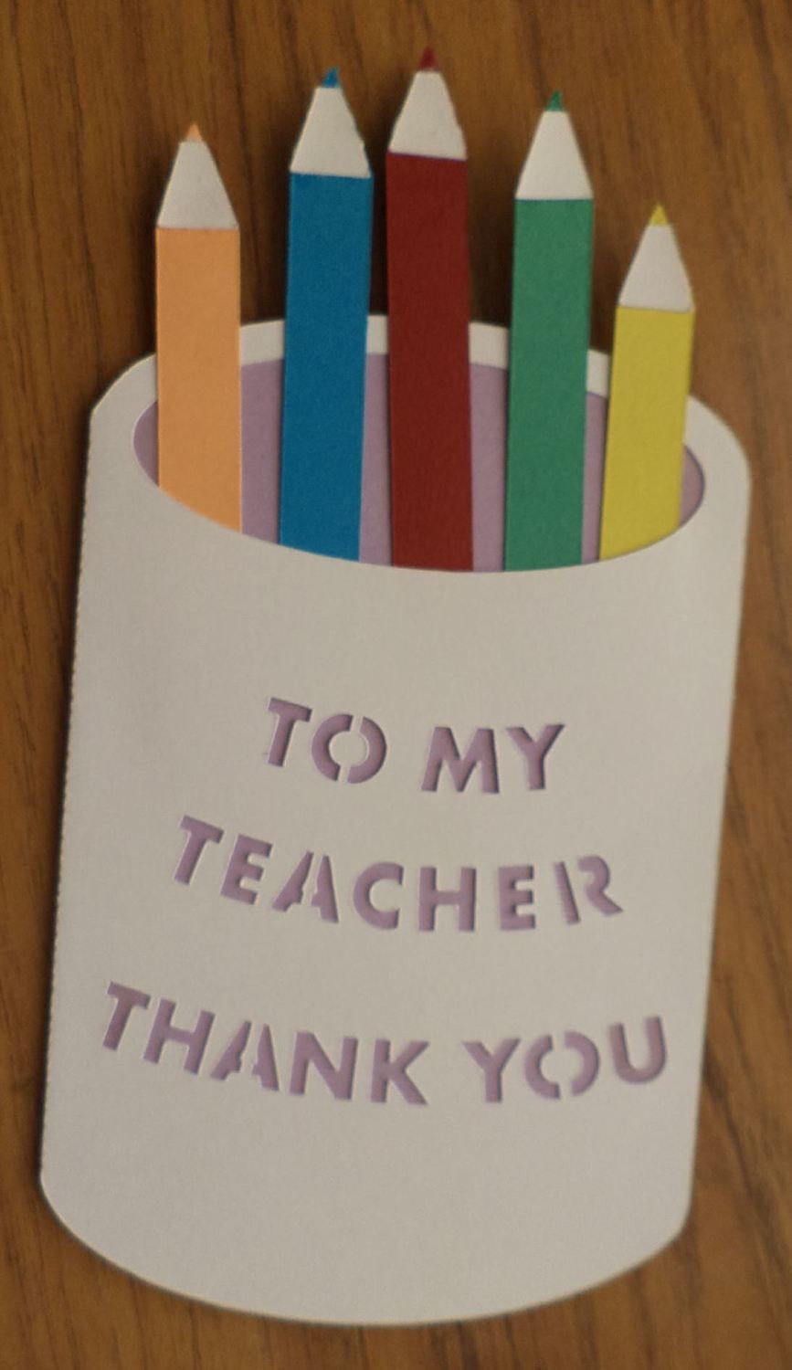 Teacher Pencil pot layered card template