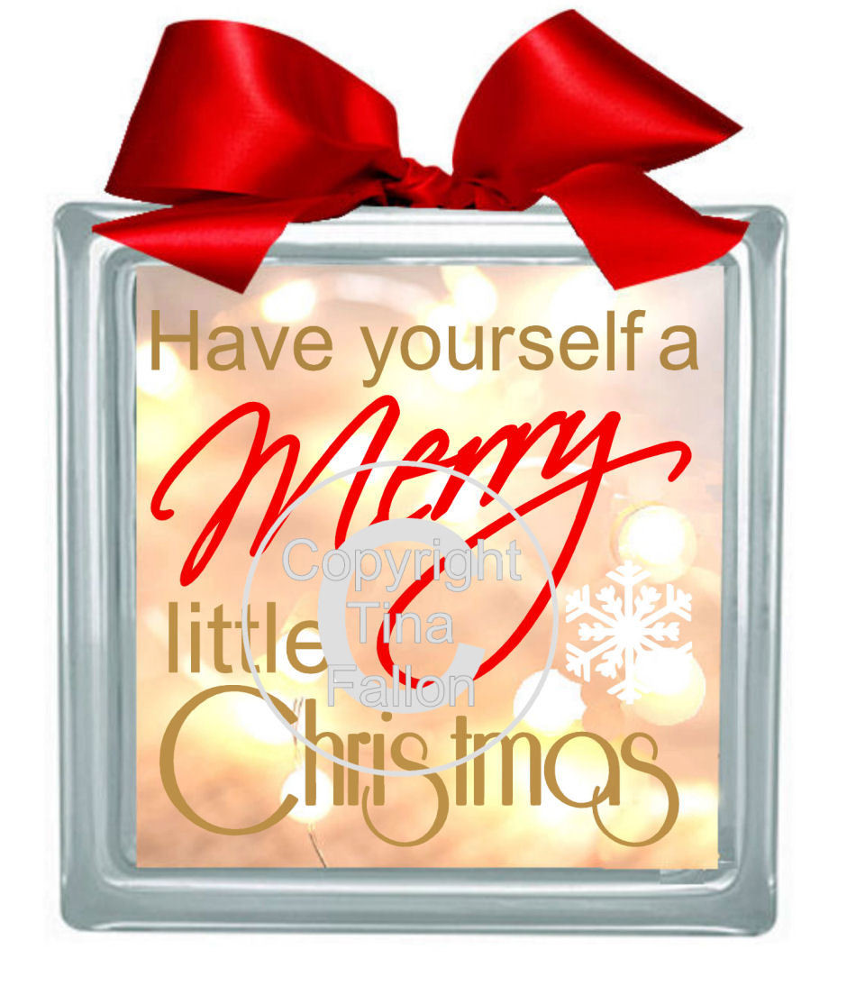 Have yourself a Merry Little Christmas Glass Block Tile Design