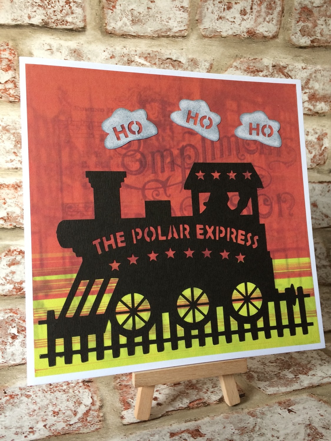 Polar Express Christmas Train No 1 Frame Glass Block Tile Design or Card Topper