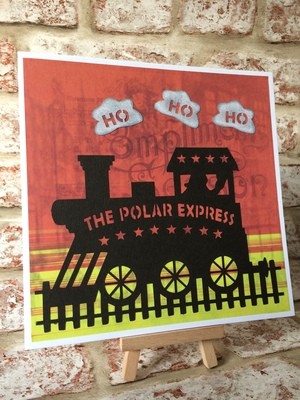 Polar Express Christmas Train No 1 Frame Glass Block Tile Design or Card Topper