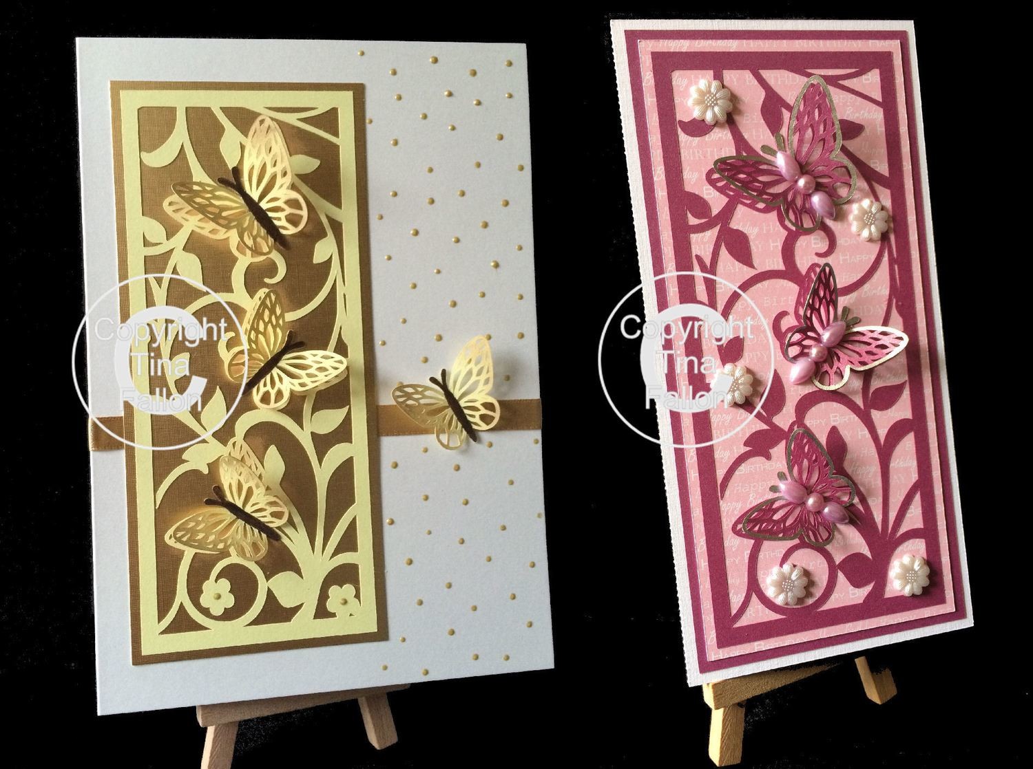 Floral and Butterfly Slim Panel Card Topper