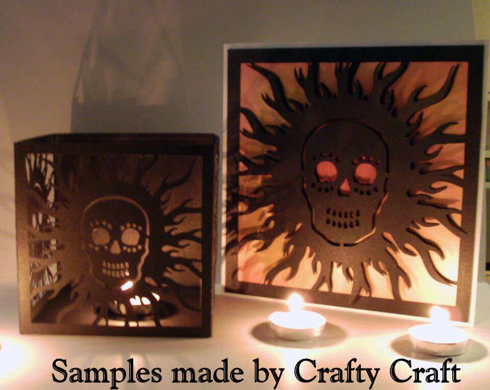 Skull themed Luminiare and large card topper 2 files