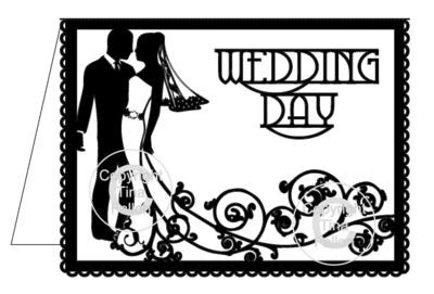 Wedding Day Card Groom and Bride Swirl please read info