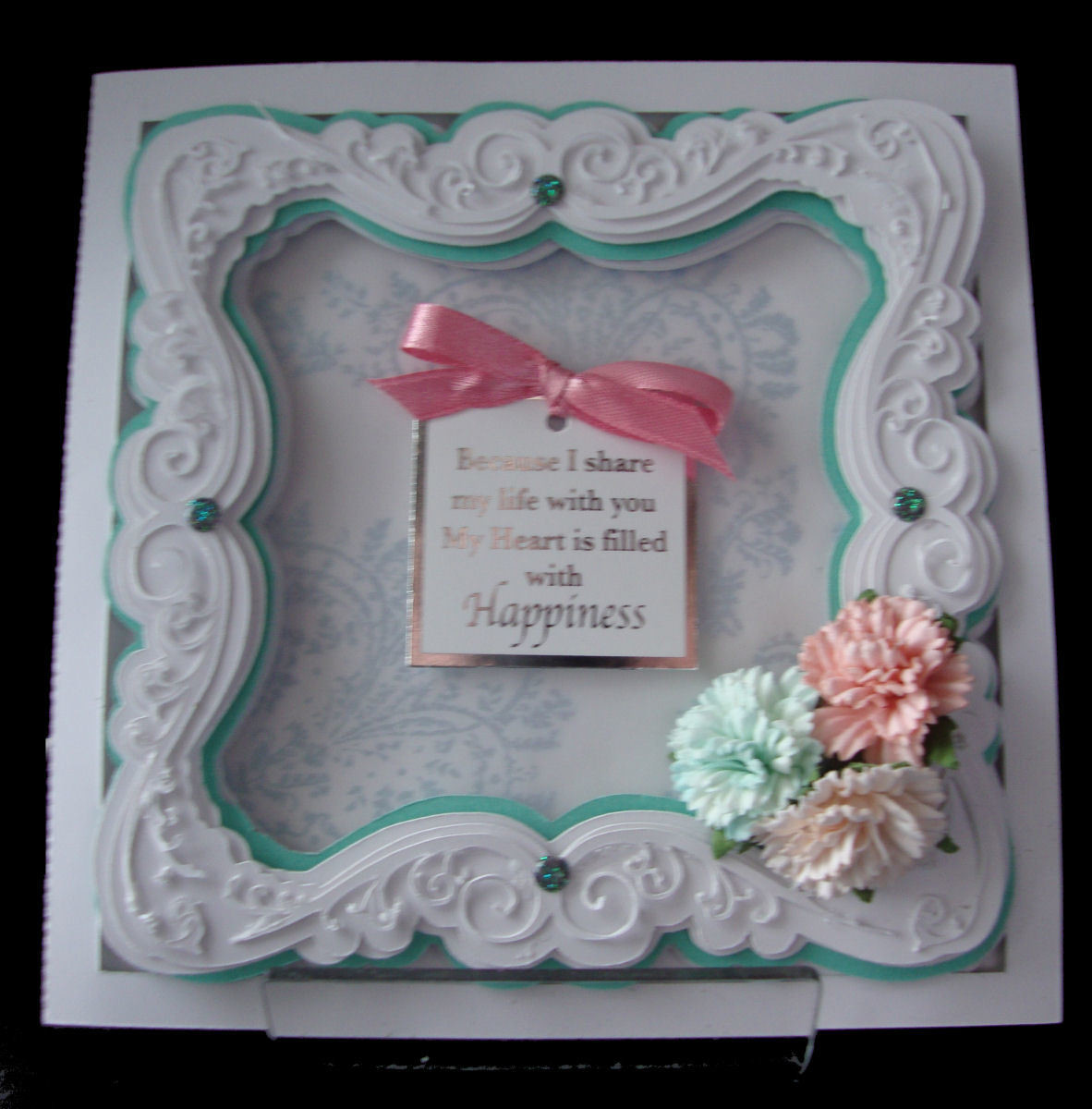 Faux Embossed Card Template No 3 Card with a 3 layered frame