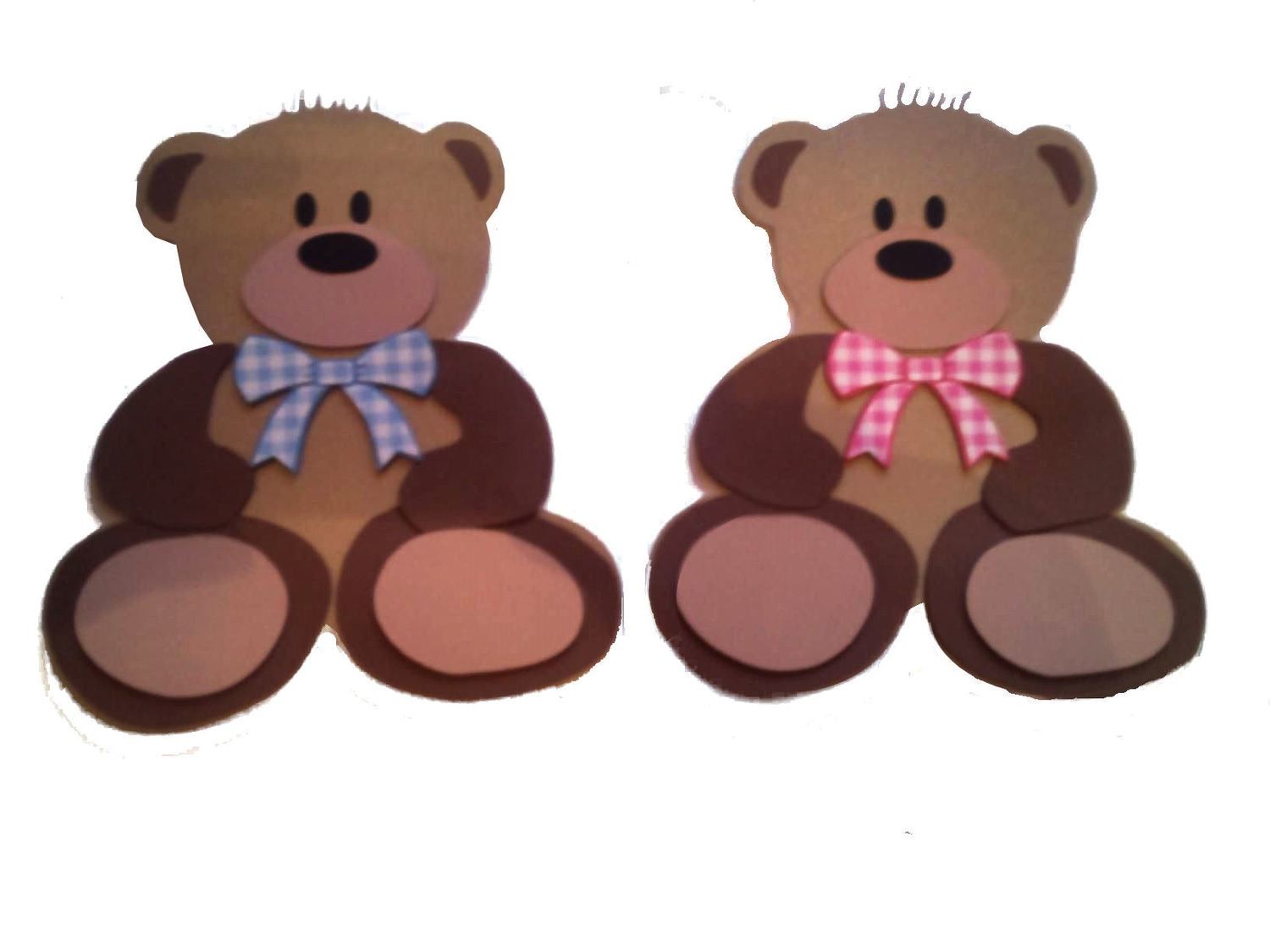 Teddy Bear Card Shaped Template and layered piecings