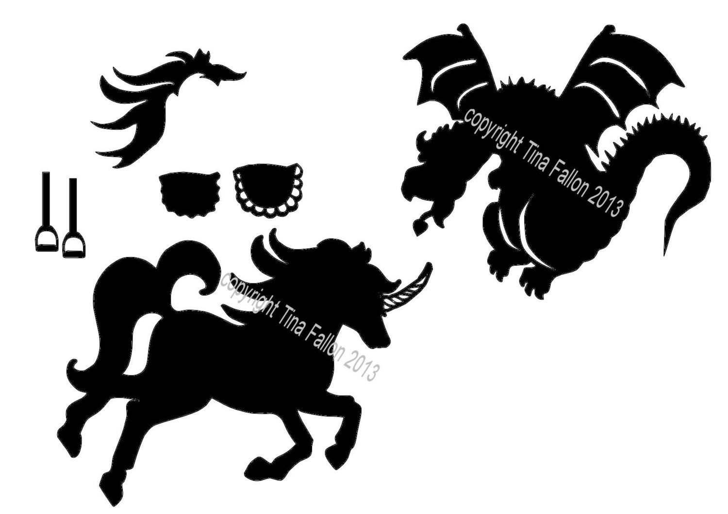 Carousel Star Card Add On's Unicorn and Dragon