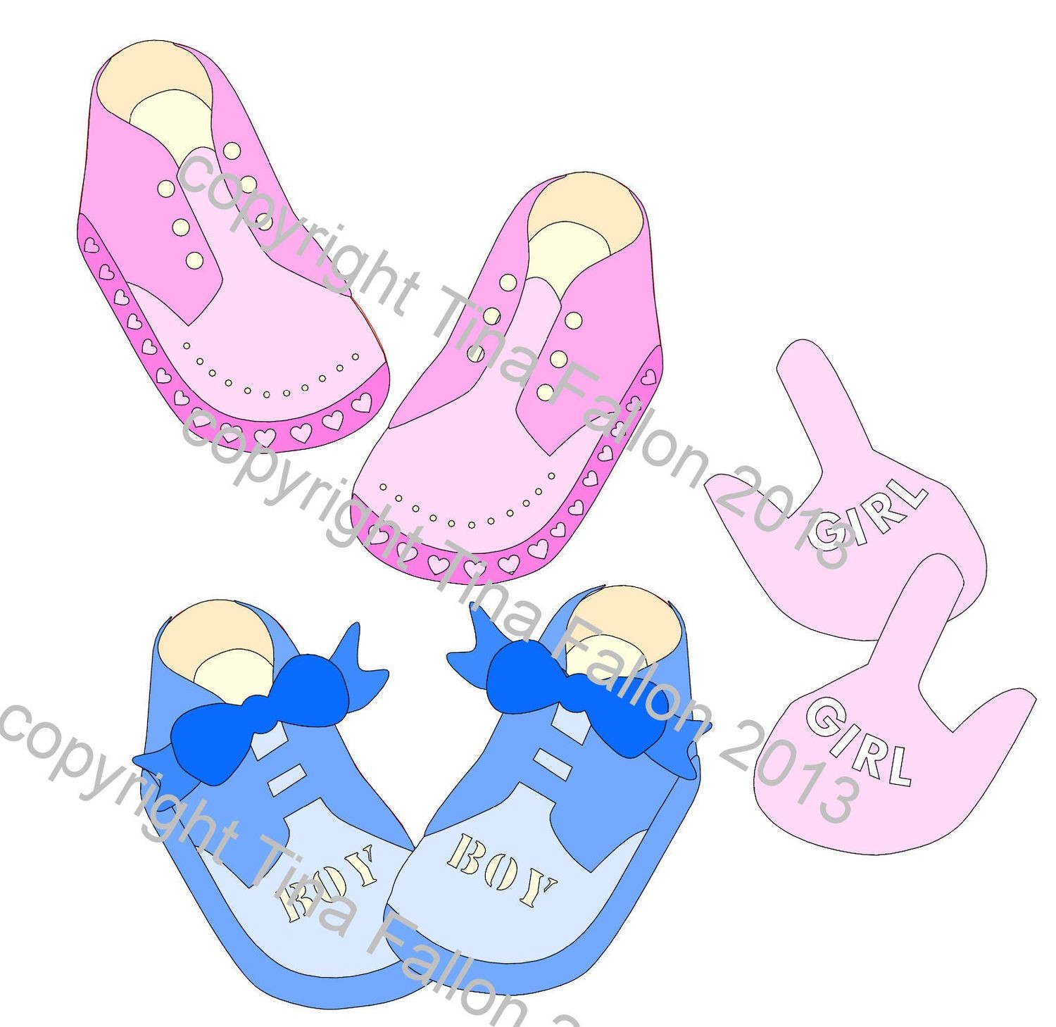 Baby Shoes Mix N Match Set. Paper piecings