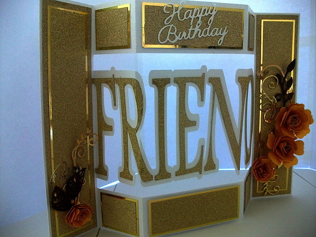 Shutter card tri fold with Friend theme