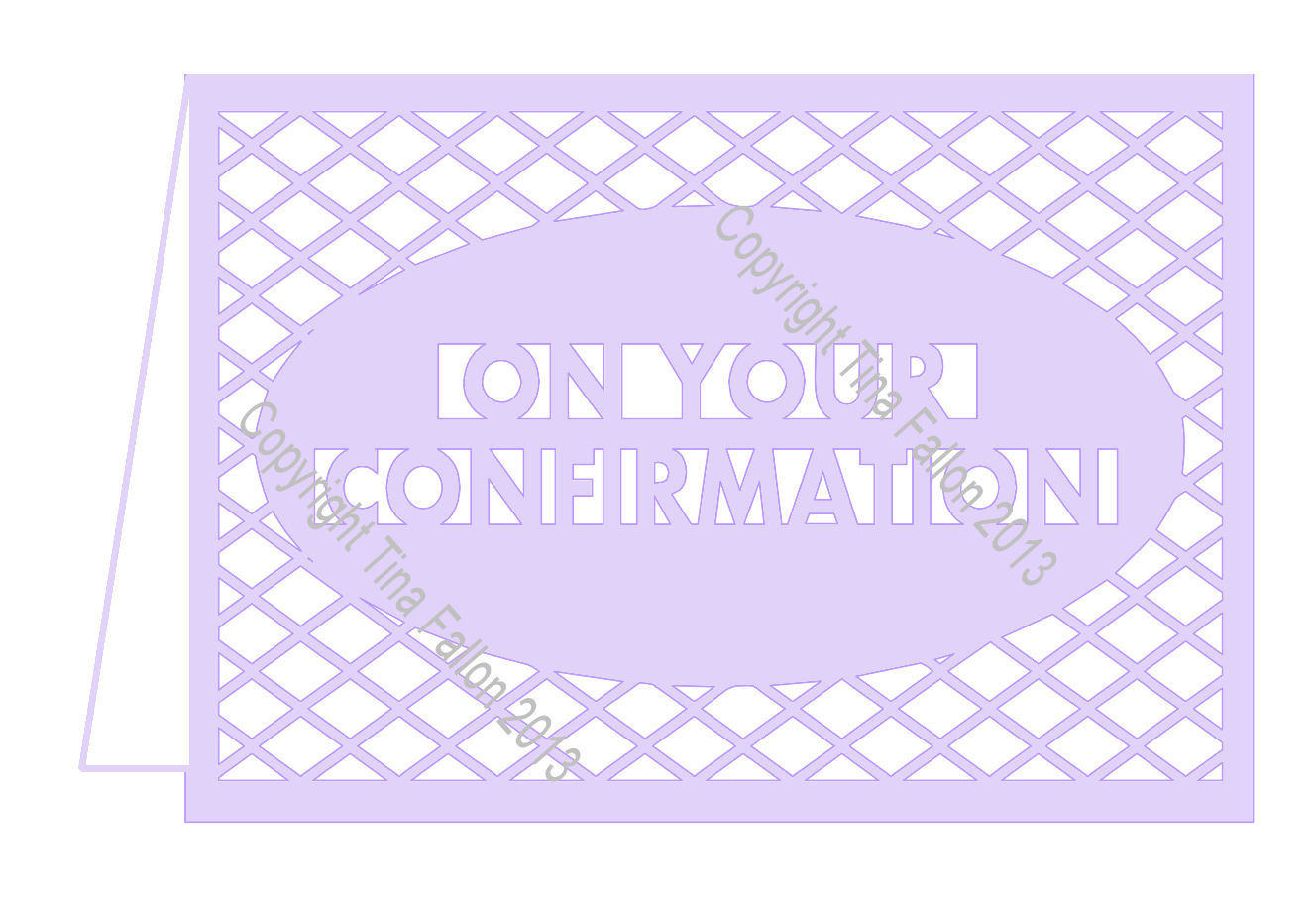 Confirmation No6 Card Template with lattice cut out