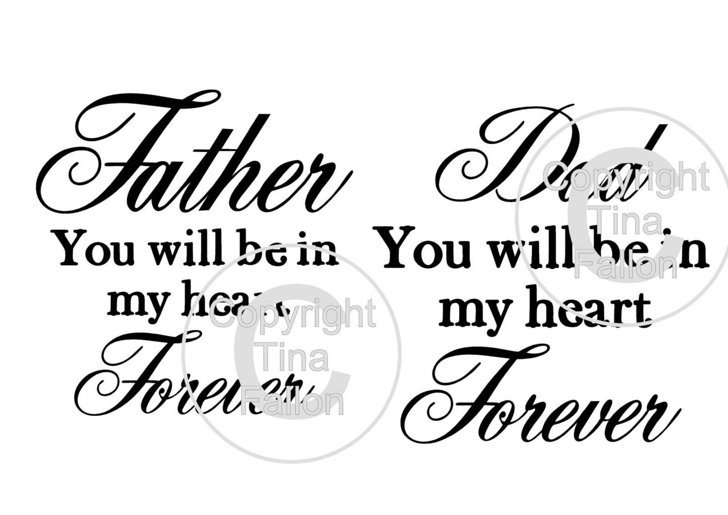 Dad In my Heart Forever quote 2 cutting files