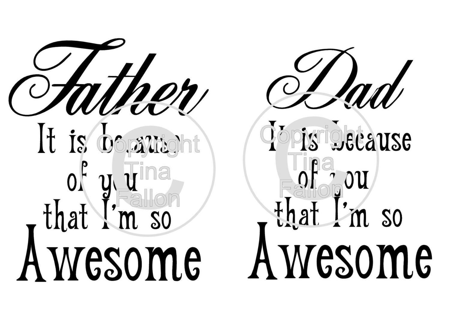 Dad So Awesome Quote - 2 cutting files