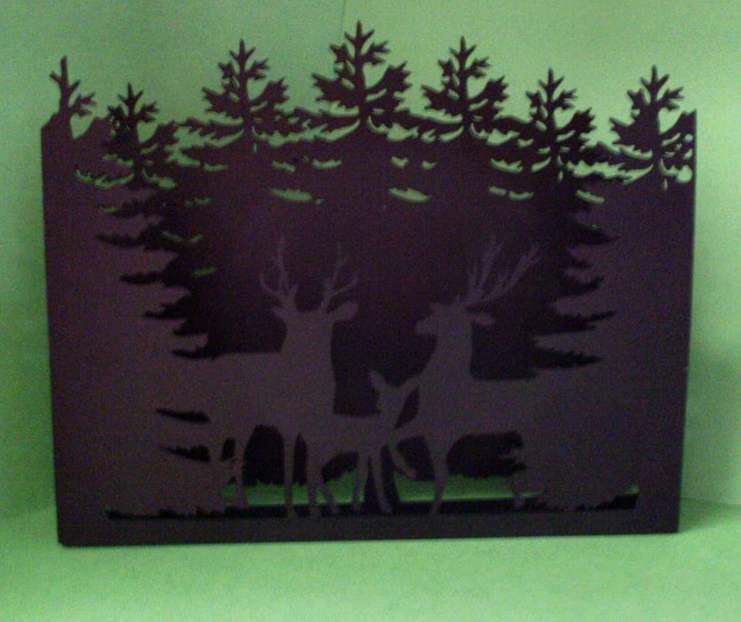 Deer In Forest Christmas Luminaire / tealight holder