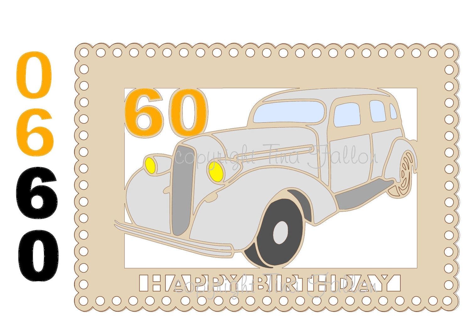 60th Car Card Topper