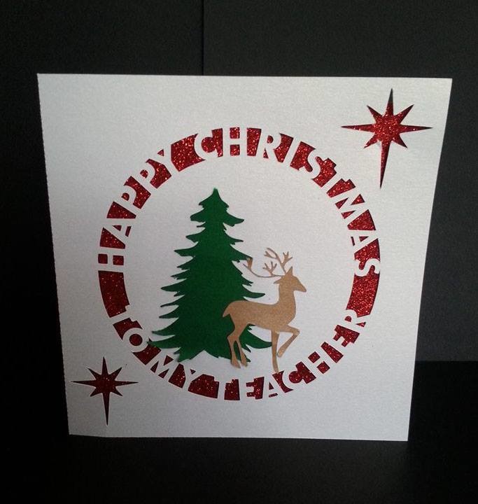 Happy Christmas TEACHER Card Template
