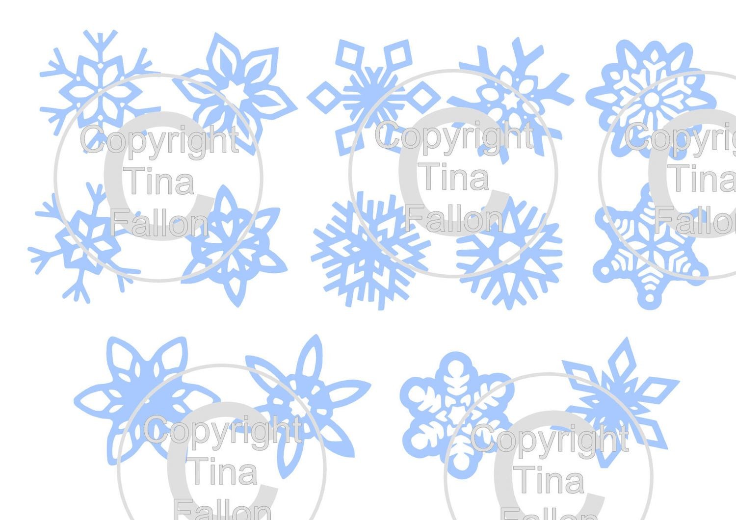 Snowflakes selection toppers, tags,