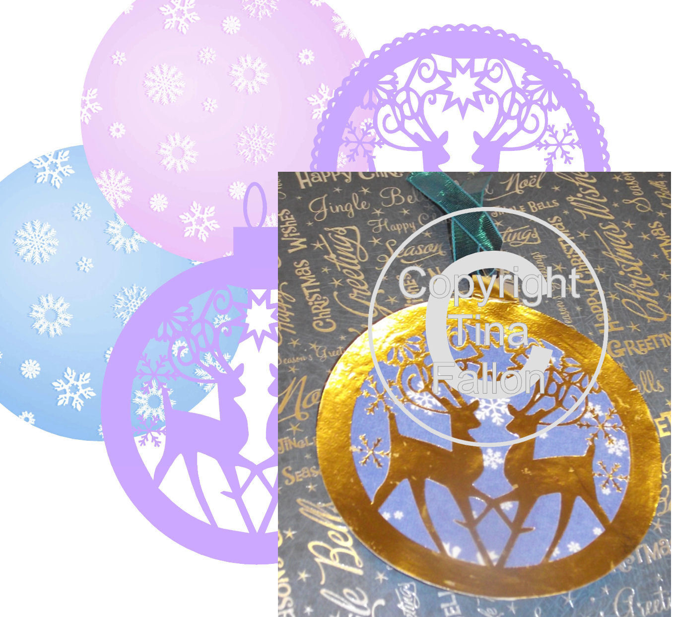 Reindeer design round card toppers with optional use print n cut backers