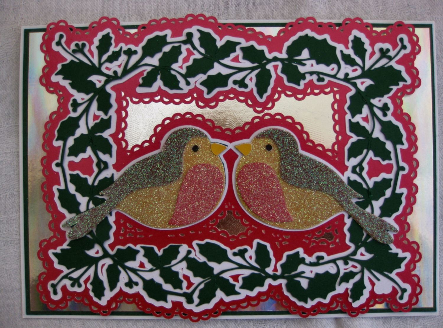 Christmas Robin layered card topper