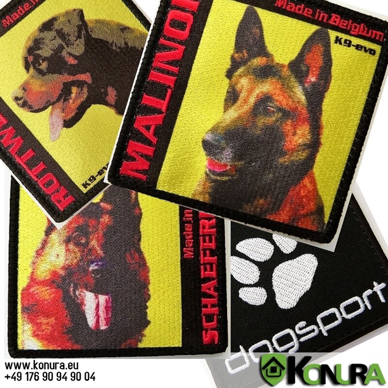 Patch 8x8 cm K9-evo (Malinois, Rottweiler, IPO dogsport, Deutscher Schäferhund)