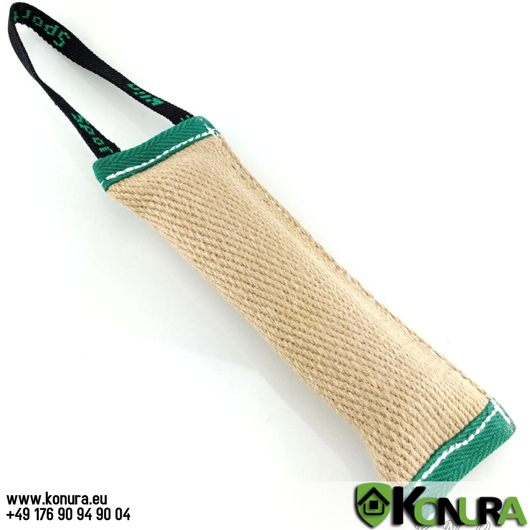 Jute-Beißwülste mit 1 oder 2 Handschlaufe mit und ohne Ton Klin Kassel, Option: 8 х 28 cm mit 1 Handschlaufe