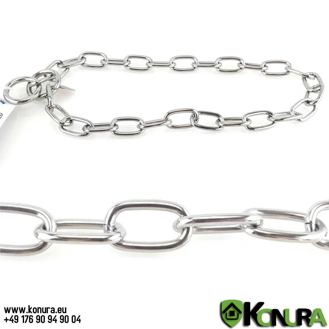 Halskette 4 mm mit einer Gliederlänge von 2,5 cm Sprenger, Material: Edelstahl Rostfrei, Länge: 51 cm