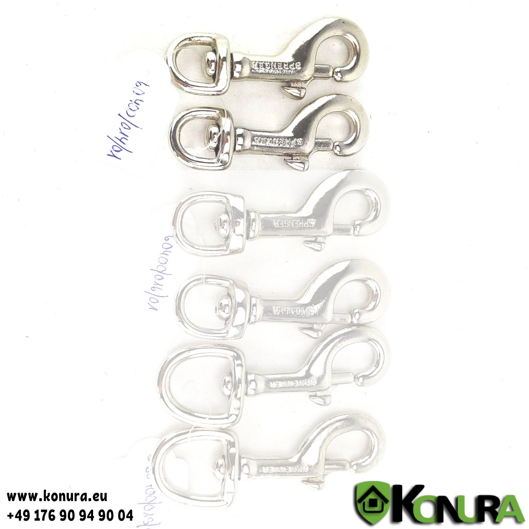 Karabinerhaken mit runder Öse Sprenger, Parameter des Karabiners: 78 mm x 14 mm STAHL VERNICKELT