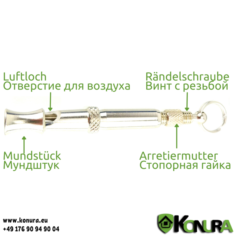 Lautlose Trainingspfeife mit Kunstoff-Etui Sprenger