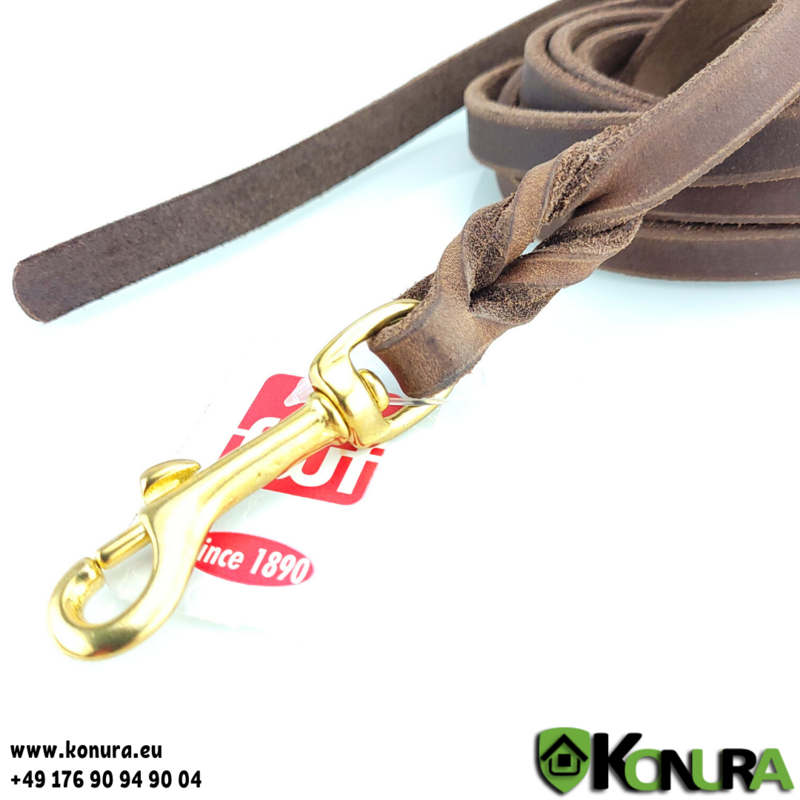 Поводок SUPER SOFT ринговый кожаный 12 мм х 3 м без ручки fwf