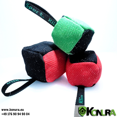 Toy &quot;Cube&quot; made of cotton-synthetic with 1 hand strap Klin Kassel