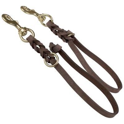 Короткий кожаный поводок - водилка 2 в 1 Gappay
