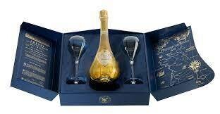 Geschenkdoos voor 1 fles champagne 'De Venoge Louis XV' 2008 Brut+ 2 glazen