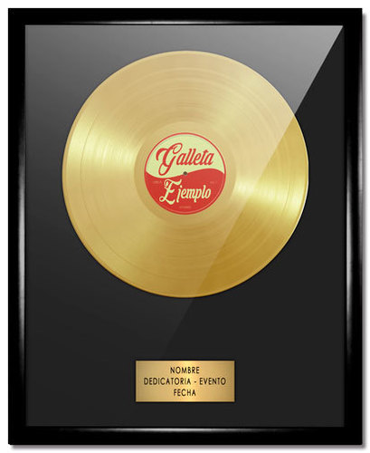 Diseña cuadros PREMIUM, Selecciona modelo:: Vinyl Awards Nº 1, Selecciona tamaño:: 40 x 50 cm, Selecciona Oro o Platino: ORO 18K (low cost), Selecciona color de fondo: Negro
