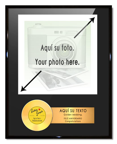 Digital Awards Nº2, Selecciona Tamaño: 40x50cm, Selecciona color del disco:: ORO, Selecciona el Marco:: Plástico negro brillante (LOW COST), Selecciona color de fondo:: Negro